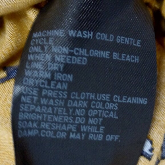 Uniqlo Mustard Gold Print Long Sleeve Flared Mini Dress - Picture 9 of 9